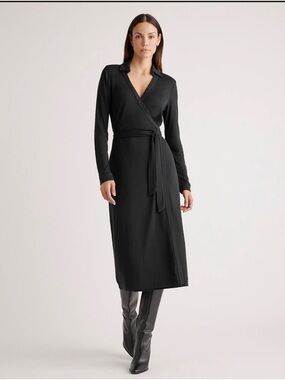 Quince NWOT Silk Long Sleeve Wrap Dress